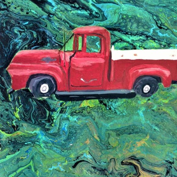 Hand Crafted Framed  Art Print Antique Vintage Truck Print Wall  8x10" Picture - Picture 3 of 7